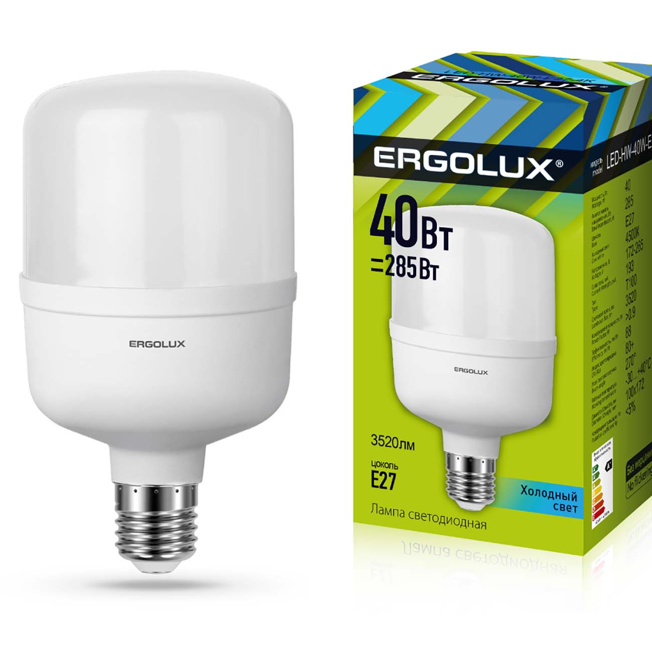 Лампа LED Ergolux LED-HW-40W-E27-4K фото