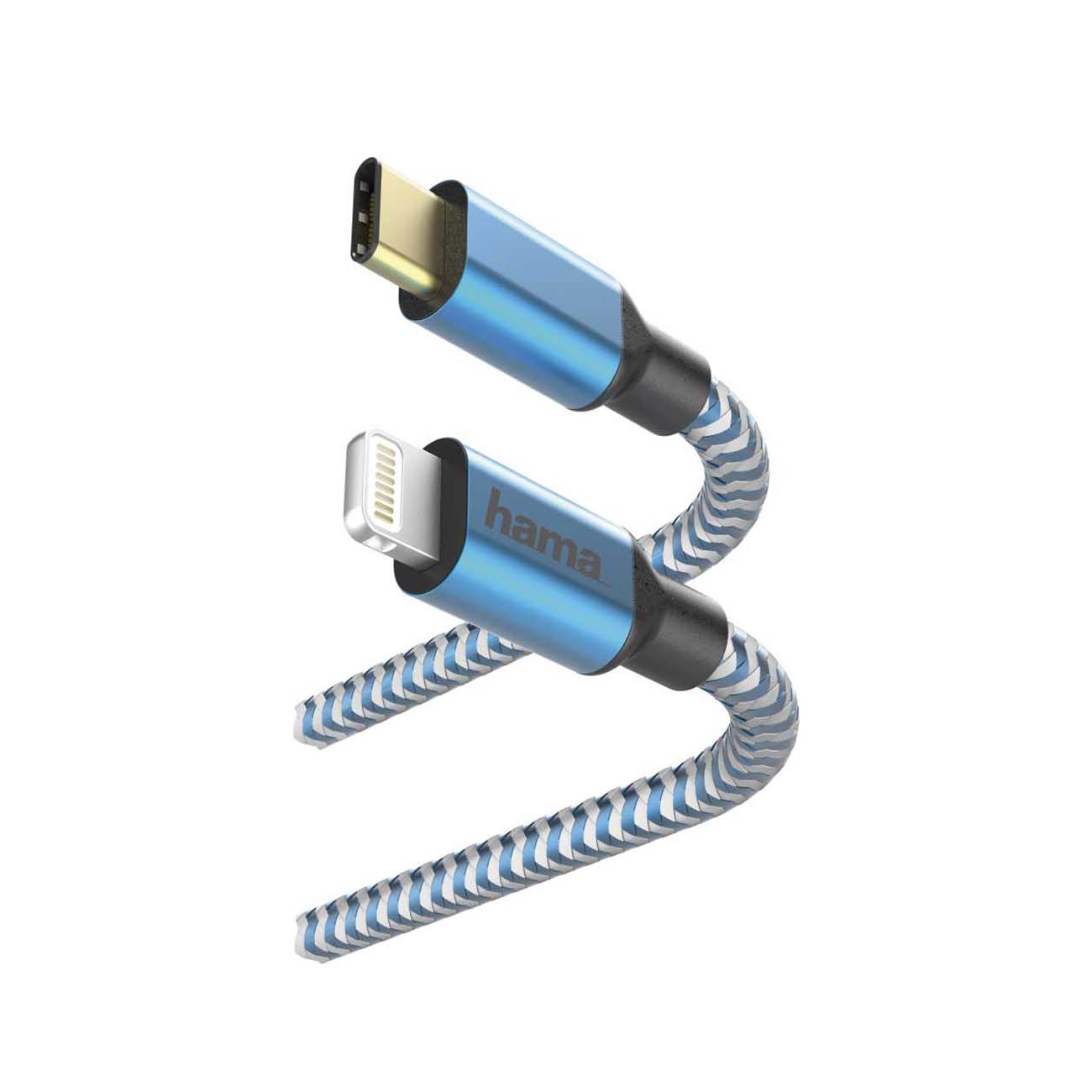 Кабель Hama 1,5 м Lightning USB Type-C Blue (00183311) фото