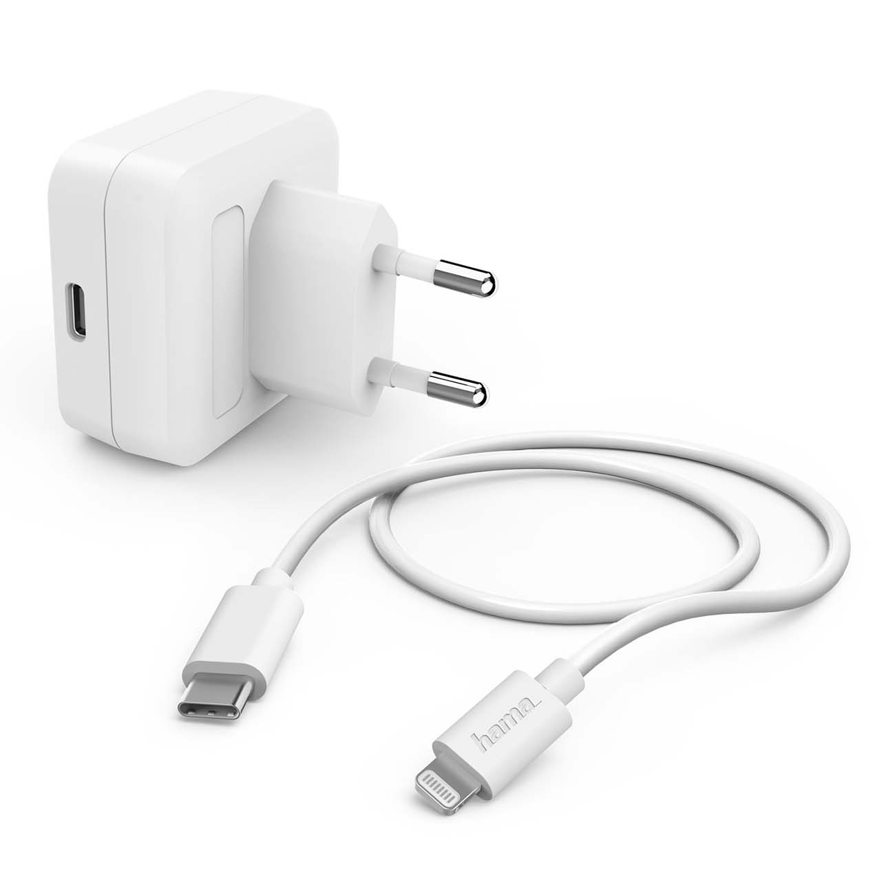 Сетевое зарядное устройство Hama PD 3A Lightning Type-C White (00183316)