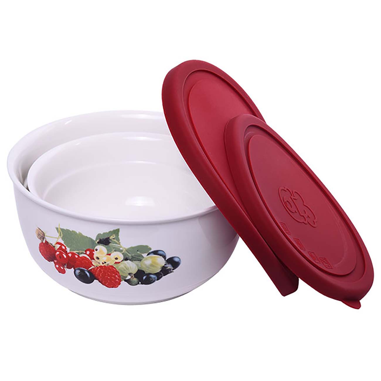 Набор салатников с крышкой Oursson Red (BS1888RC/RD)