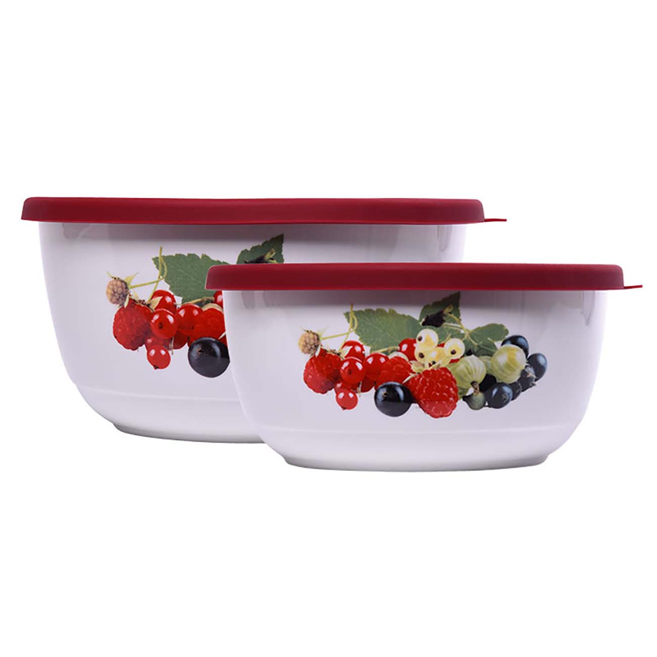 Набор салатников с крышкой Oursson Red (BS3488RC/RD)