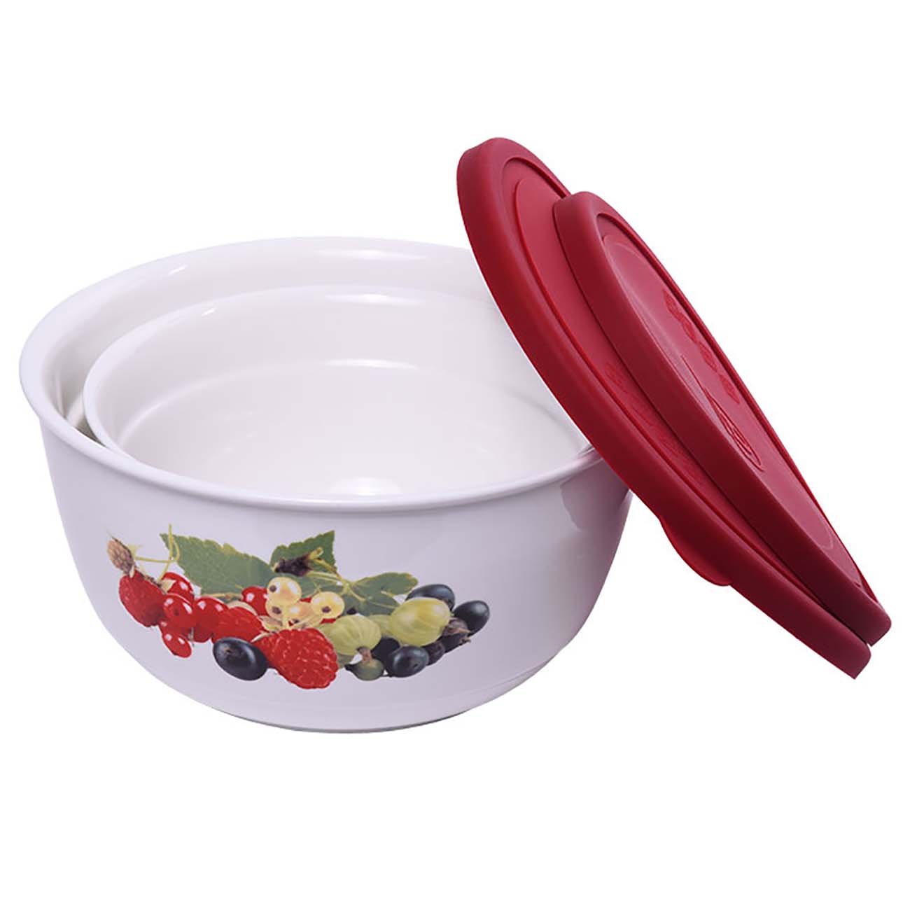 Набор салатников с крышкой Oursson Red (BS3488RC/RD)