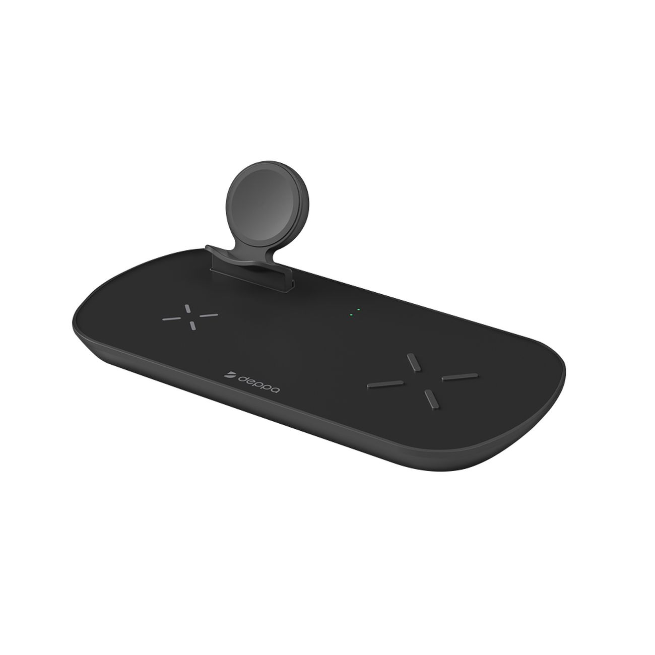 Беспроводное зарядное устройство Deppa Qi 3 в 1 17.5 Вт черное (24011)