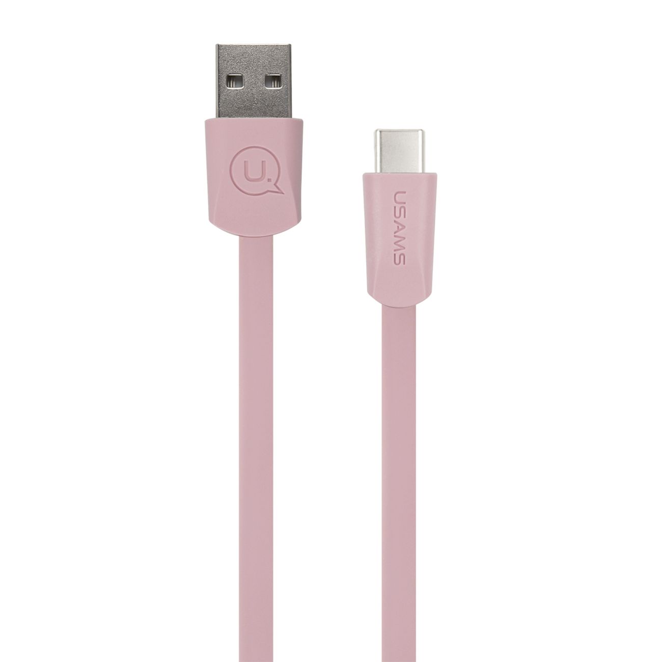 Кабель USB Type-C Usams U2 плоский розовый