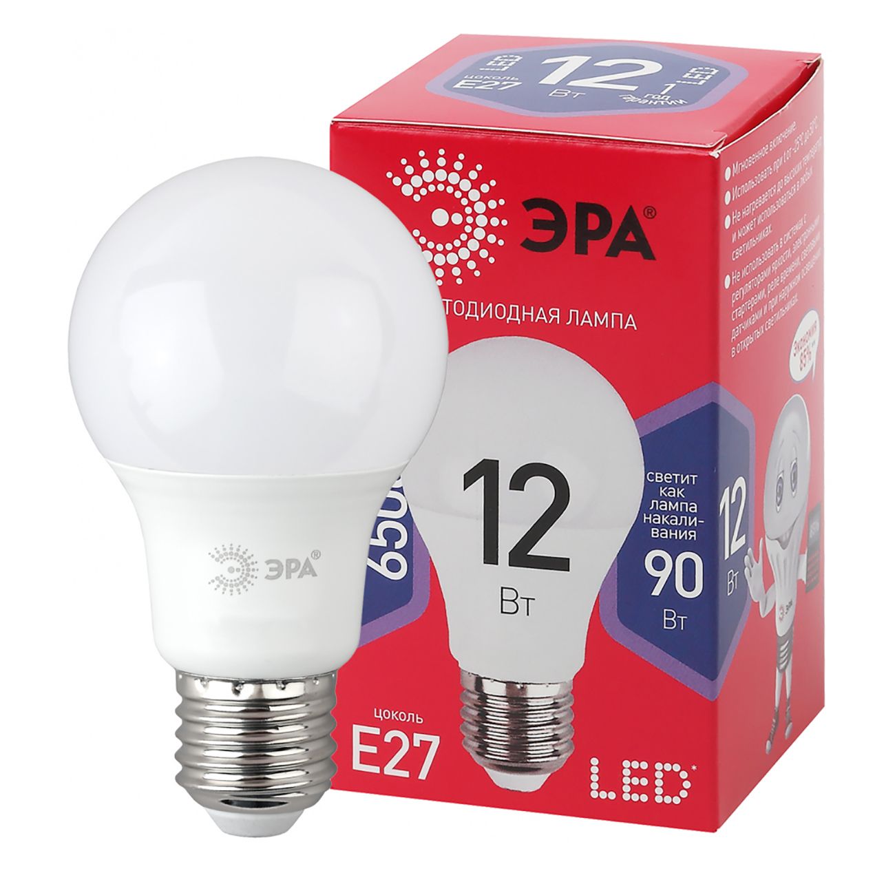 Лампа ЭРА LED A60-12W-865-E27 R