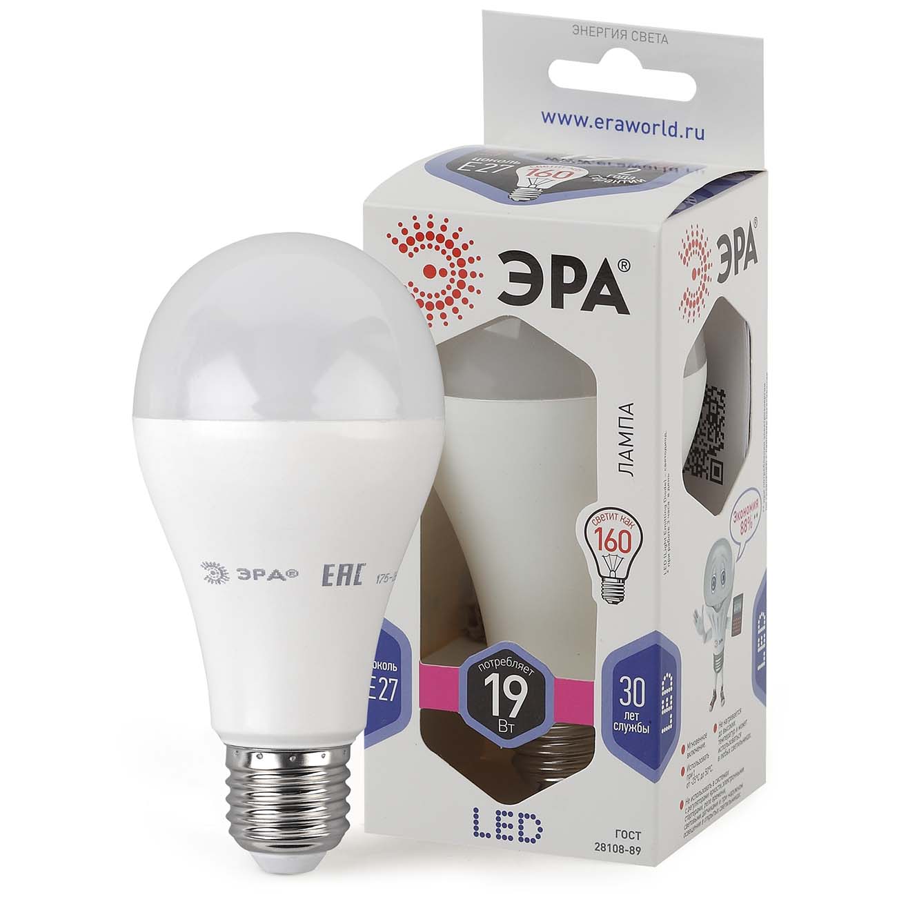 Лампа ЭРА LED A65-19W-860-E27 фото