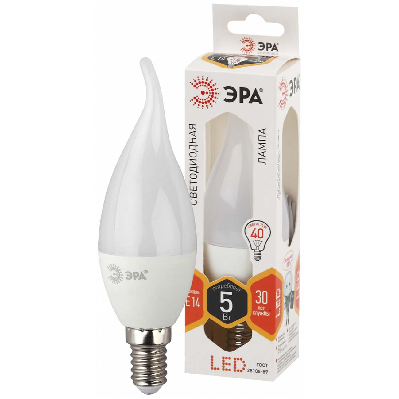 Лампа ЭРА LED BXS-5W-827-E14