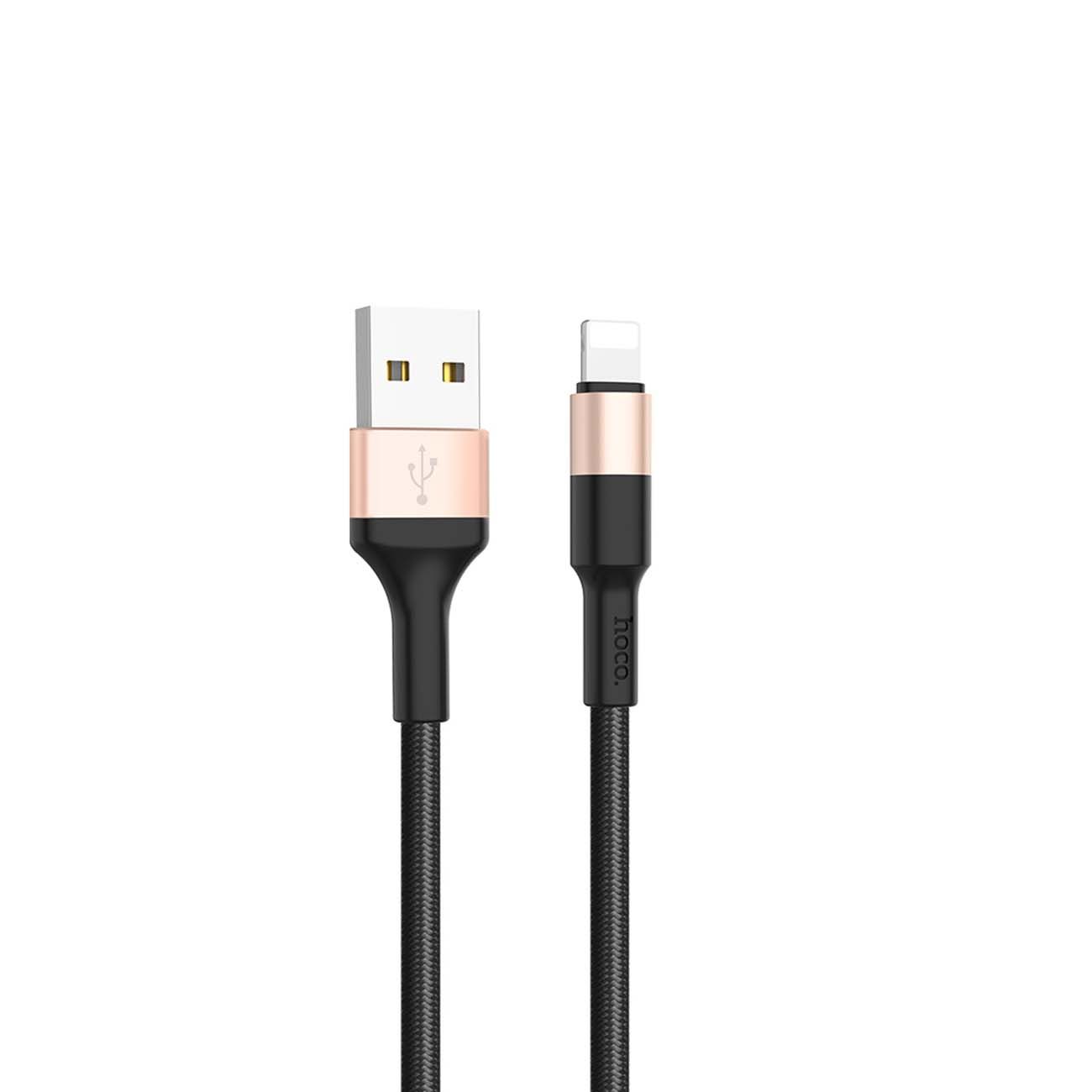 Кабель Hoco RA3,&nbsp;USB 8-pin,&nbsp;2A Black/золотой фото