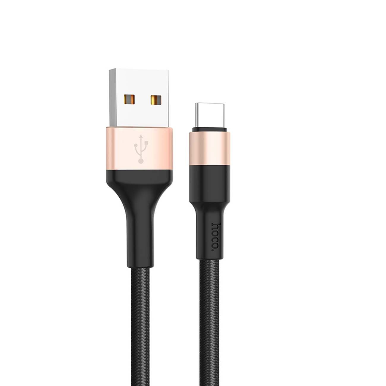 Кабель USB Type-C Hoco RA3,&nbsp;USB Type-C,&nbsp;2A Black/золотой фото