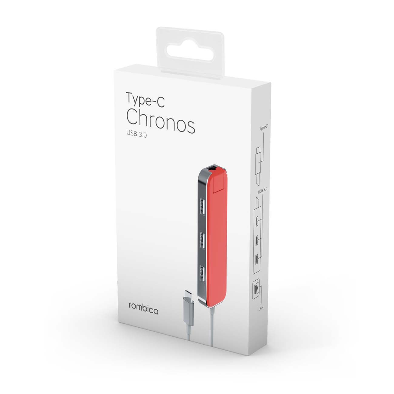 Разветвитель для компьютера Rombica Type-C Chronos Red (TC-00250)