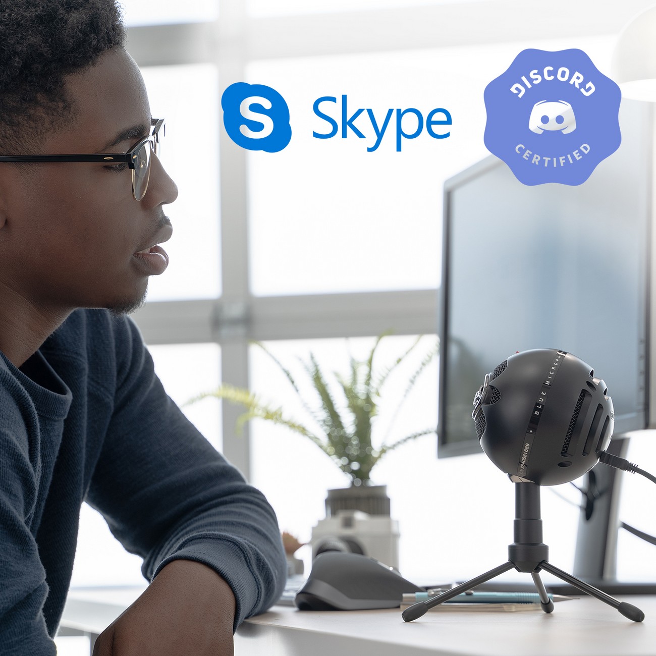 USB-микрофон для записи, трансляций и подкастинга Blue Snowball iCE Plug'n Play черный (988-000172)