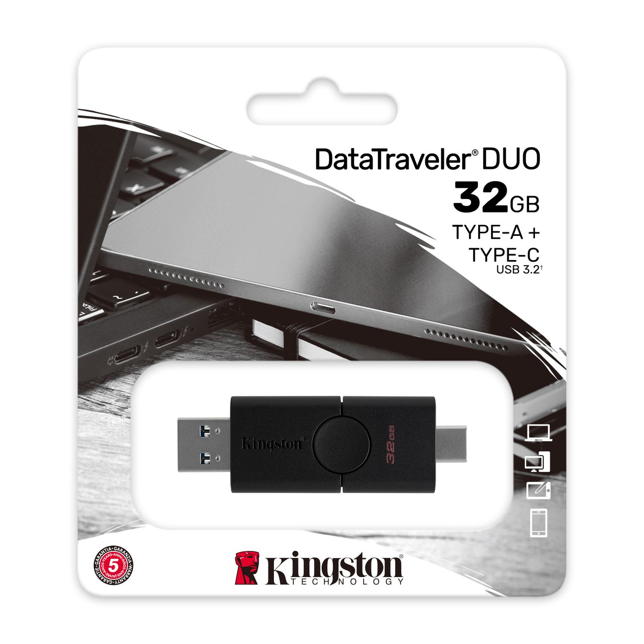 Флеш-диск Kingston DataTraveler Duo USB-A+USB-C 3.2 Gen1 (DTDE/32GB)
