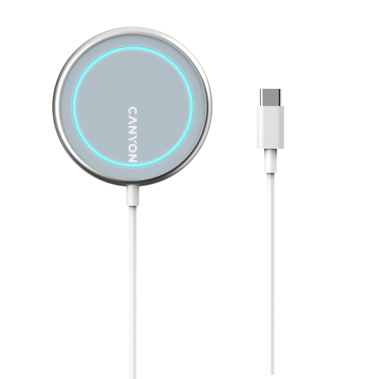 Беспроводное зарядное устройство Canyon CNS-WCS100 серебристый фото