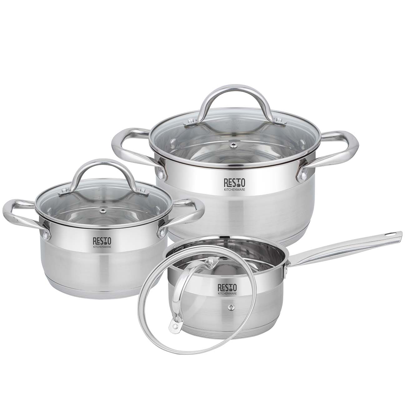 Набор кастрюль (нержавейка) Resto 6 предметов (92106)