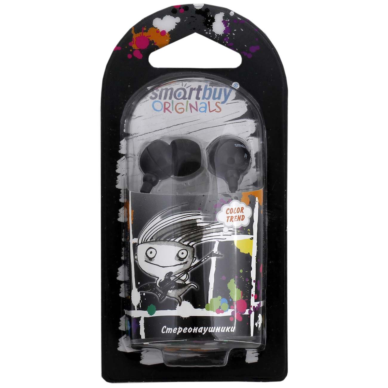 Наушники внутриканальные Smartbuy COLOR TREND Black (SBE-1100)