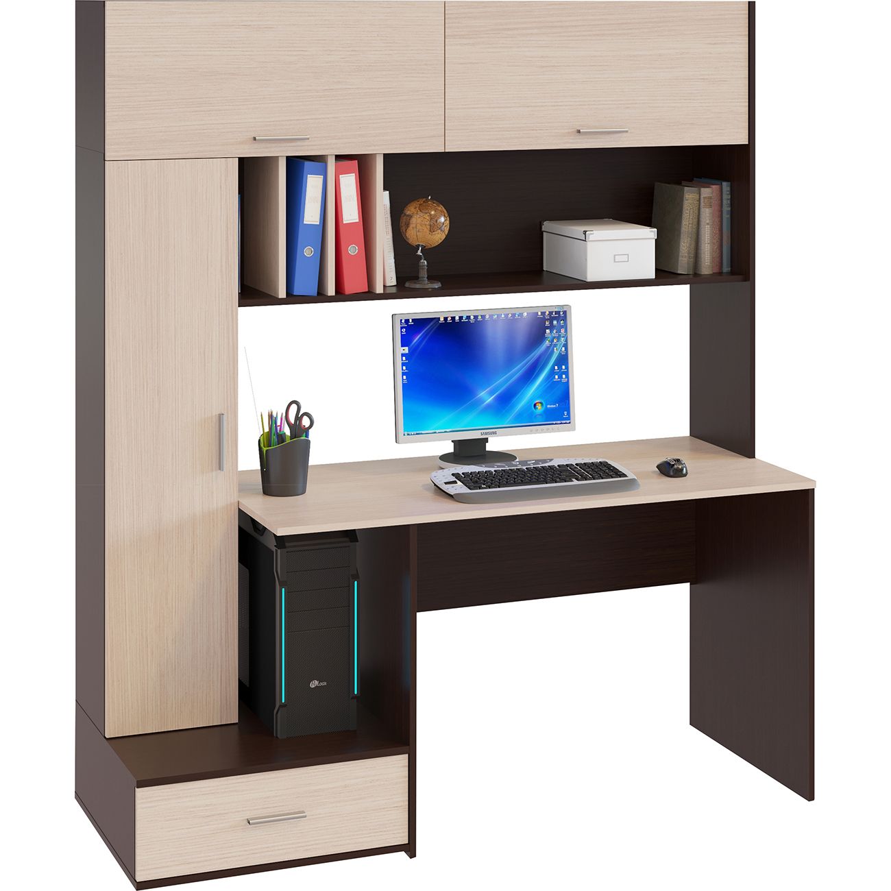 Стол компьютерный Сокол Меб.фабрика КСТ-17 Венге/беленый дуб