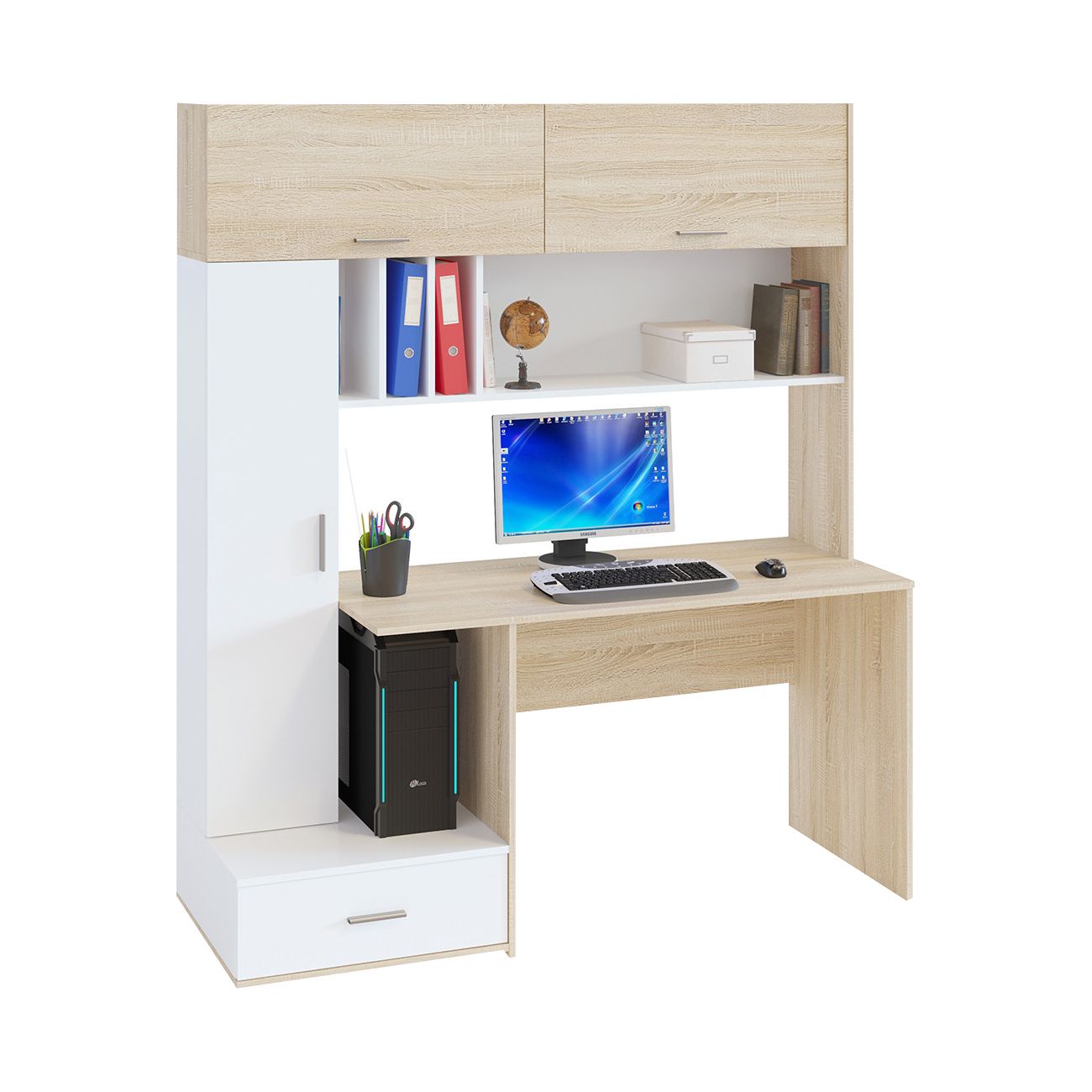 Стол компьютерный Сокол Меб.фабрика КСТ-17 Дуб сонома/белый