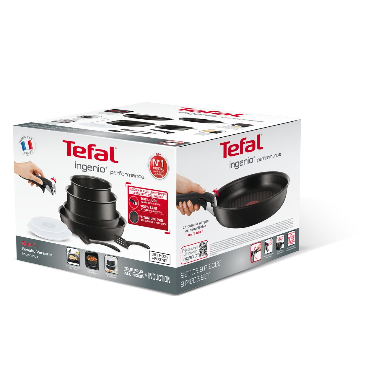 Набор посуды (антипригарное покрытие) Tefal L6547502 Ingenio Performance 9 предметов