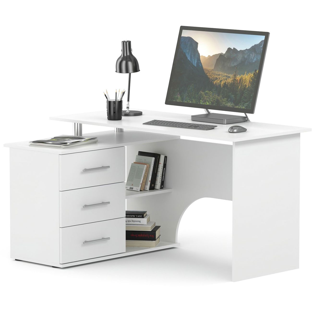 Стол компьютерный Сокол Меб.фабрика КСТ-09 левый белый