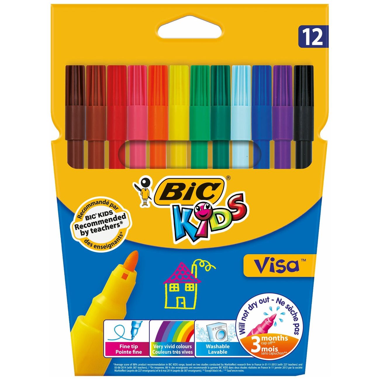 Фломастеры Bic Visa 12шт (888695) фото