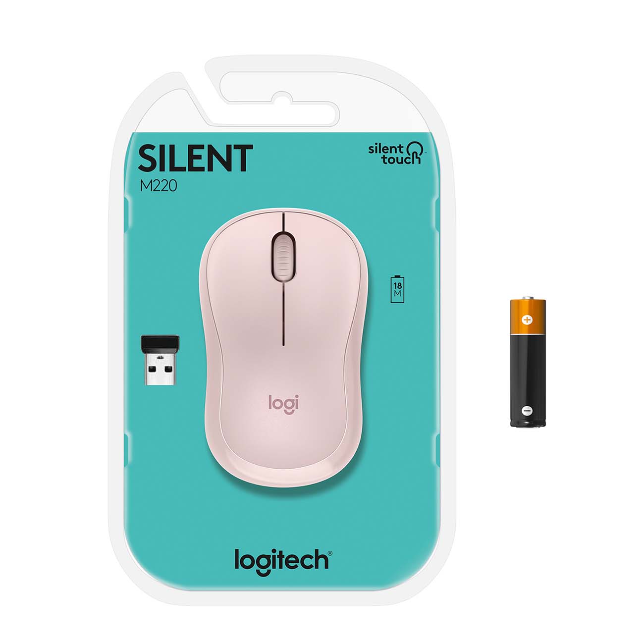 Мышь беспроводная Logitech M220 розовый
