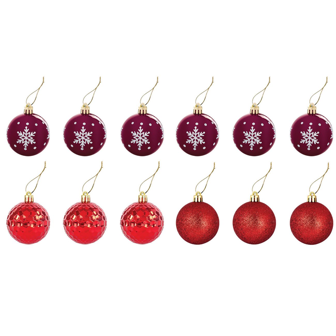 Шары елочные Золотая сказка 12шт КРАСНЫЕ