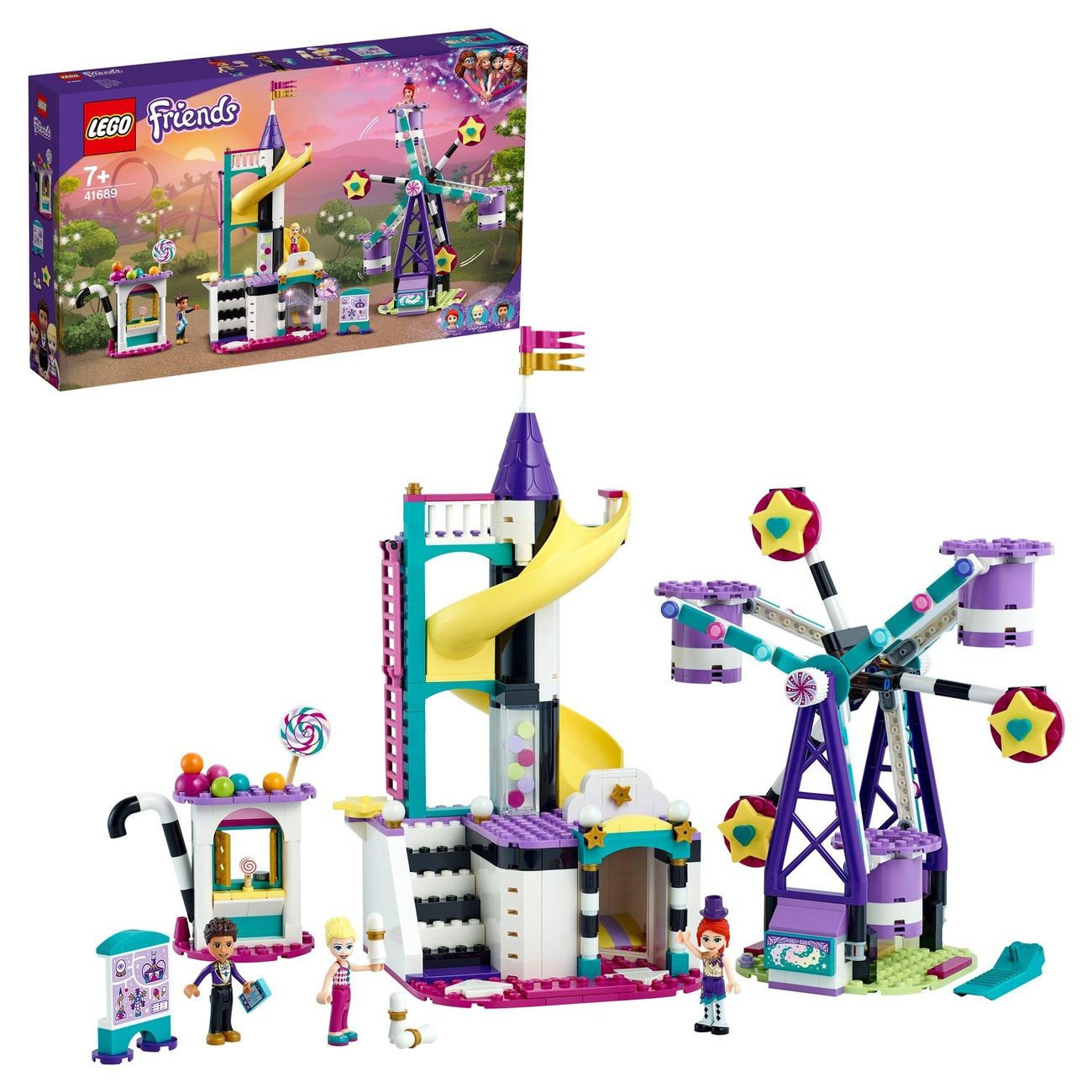 Конструктор детский Lego FRIENDS Волшебное колесо обозрения и горка(41689) фото