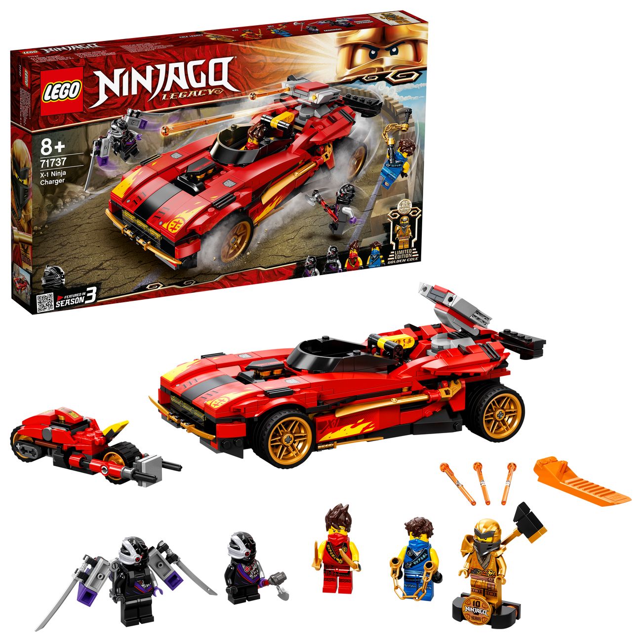 Конструктор детский Lego Ninjago Ниндзя-перехватчик Х-1 (71737)