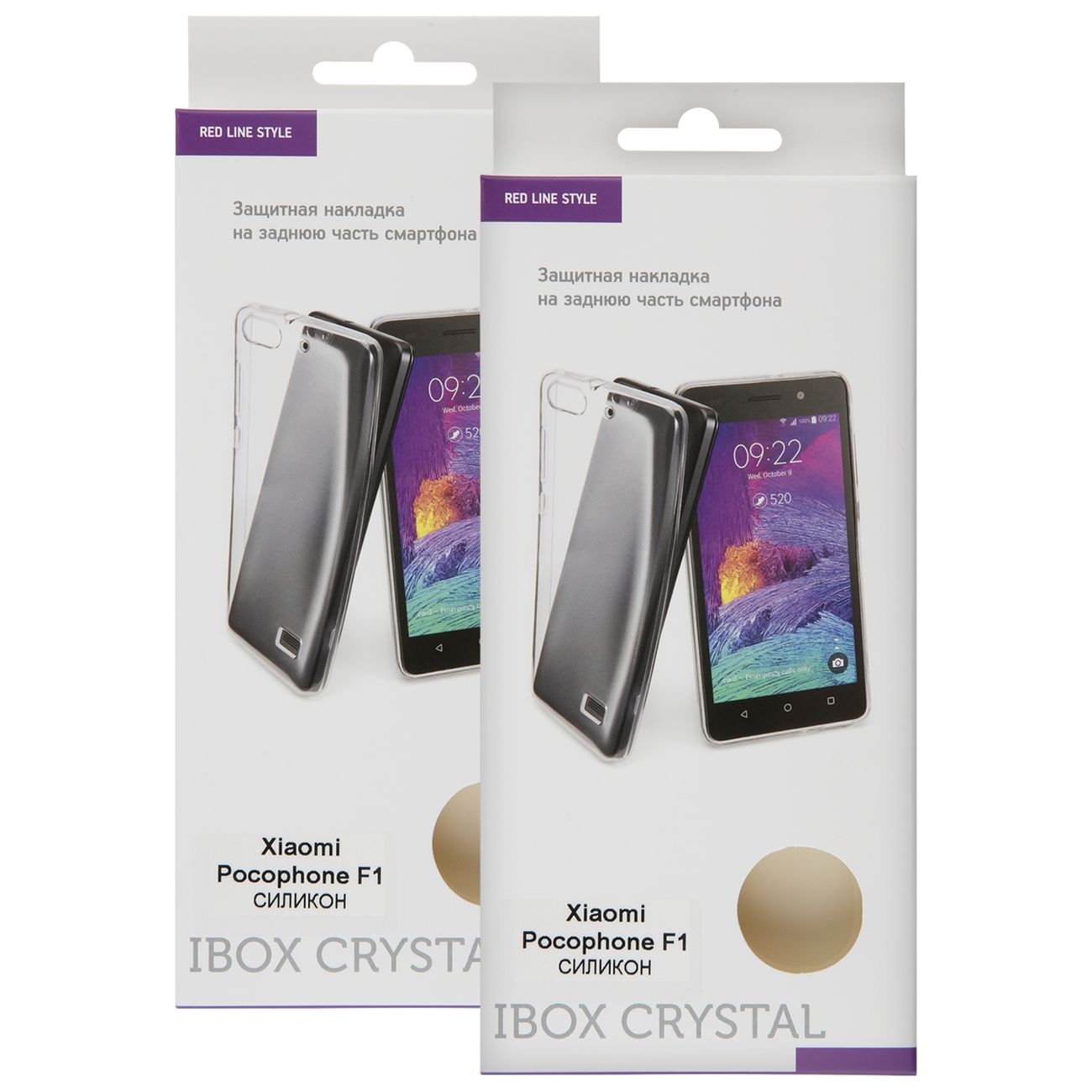 Чехол Red Line iBox&nbsp;Crystal&nbsp;Pocophone&nbsp;F1&nbsp;прозрачный&nbsp;&nbsp;2 шт.