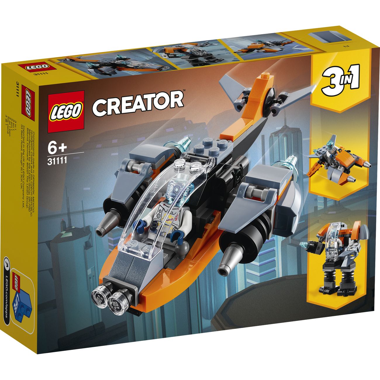 Конструктор детский Lego CREATOR Кибердрон (31111)