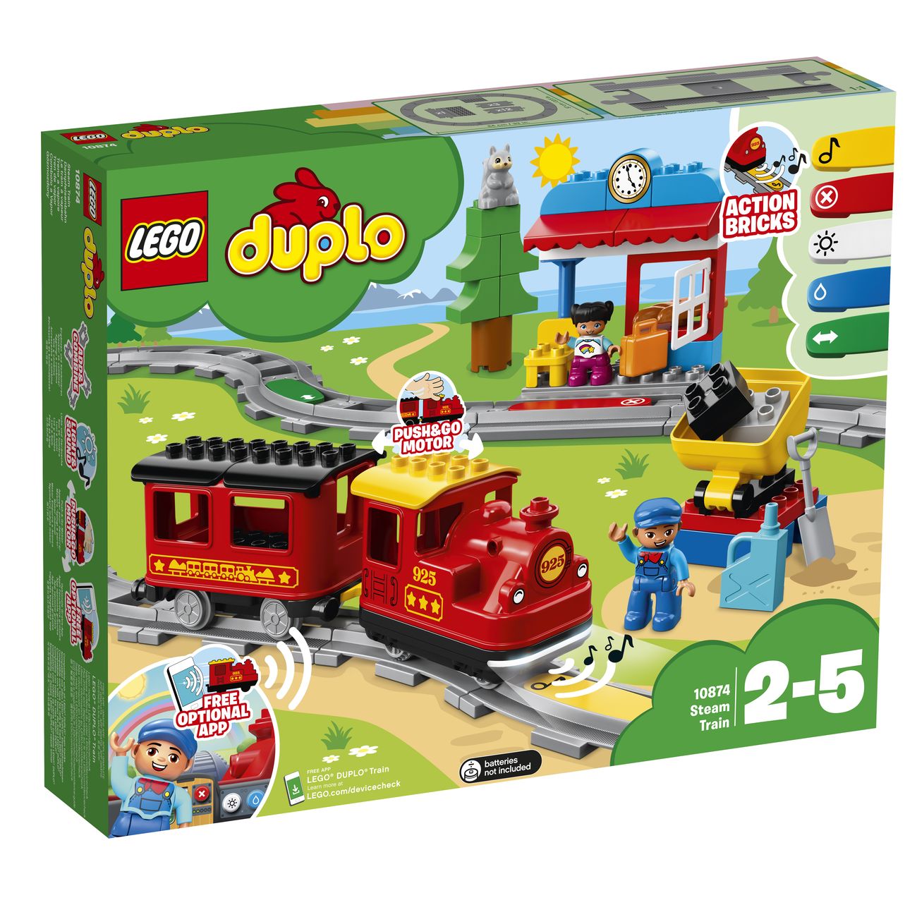 Конструктор детский Lego DUPLO Поезд на паровой тяге (10874)