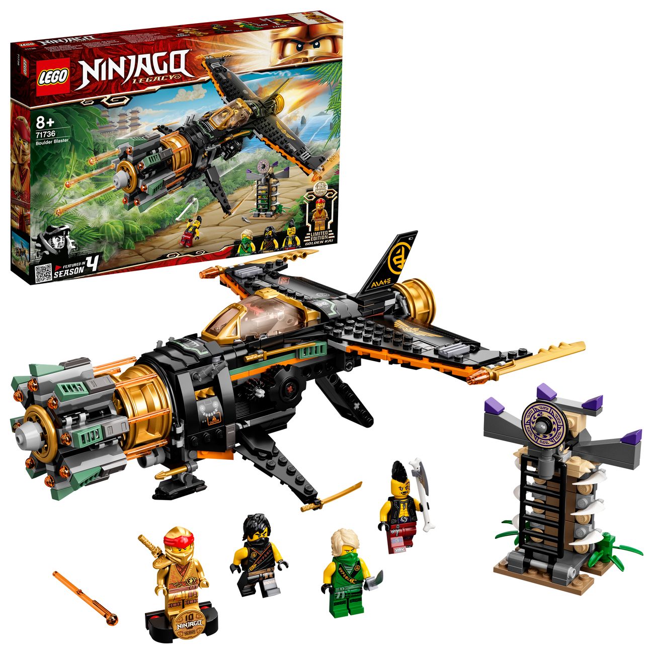 Конструктор детский Lego Ninjago Скорострельный истребитель Коула (71736)