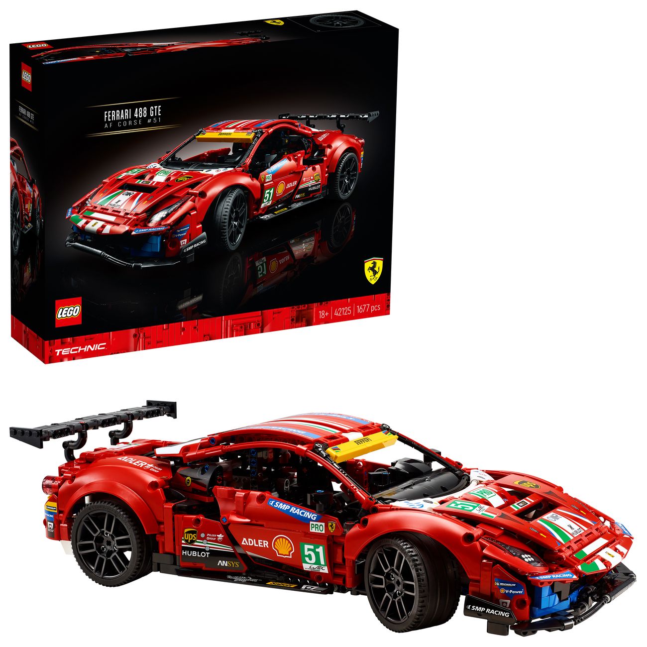 Конструктор детский Lego TECHNIC Ferrari 488 GTE AF Corse №51 (42125)