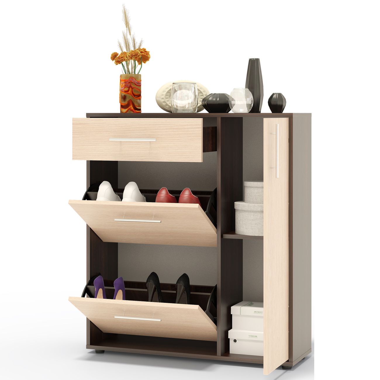 Обувница Сокол Меб.фабрика ТП-4 венге/беленый дуб