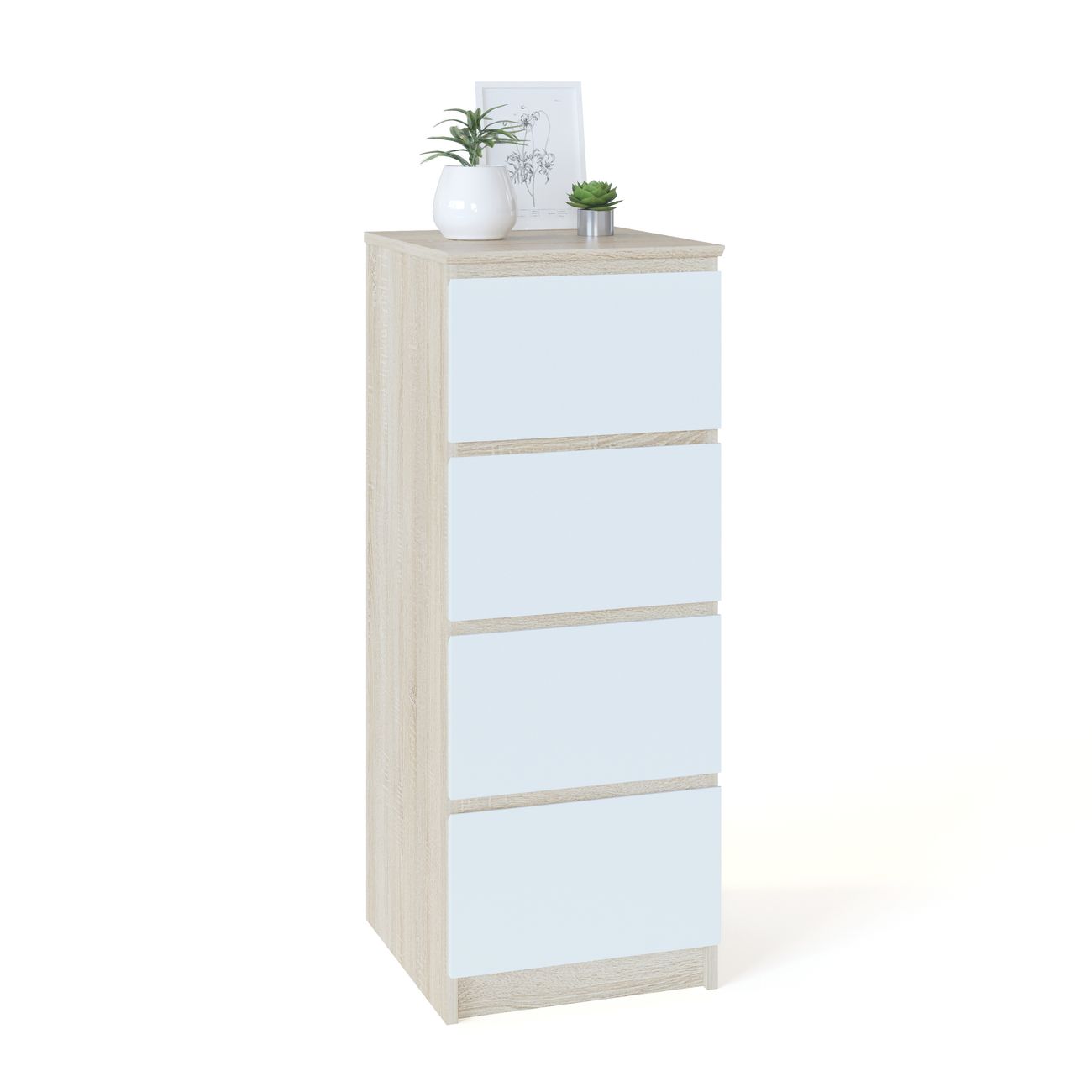 Комод Сокол Меб.фабрика Т-4р дуб сонома/белый