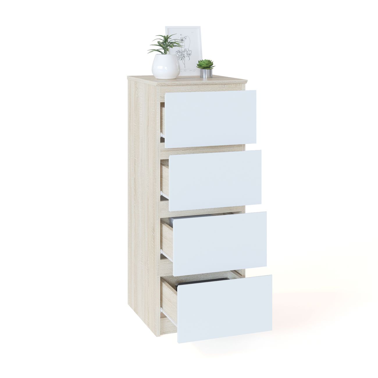 Комод Сокол Меб.фабрика Т-4р дуб сонома/белый