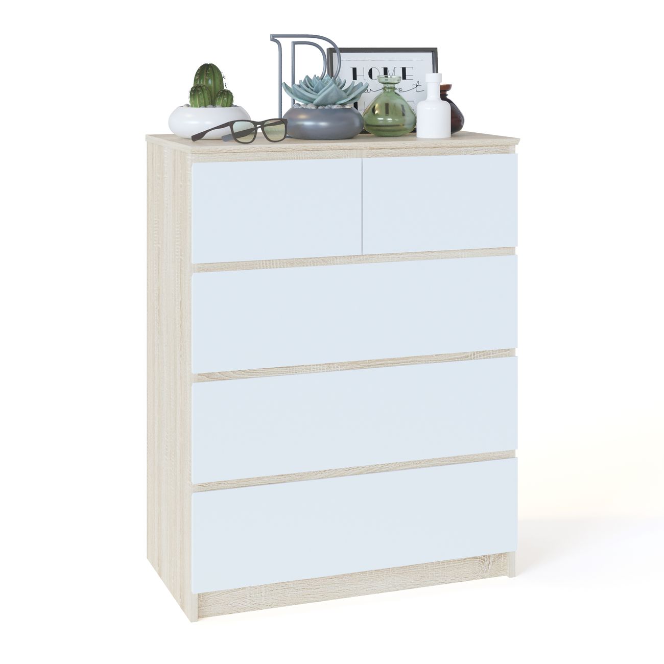 Комод Сокол Меб.фабрика Т-5р дуб сонома/белый