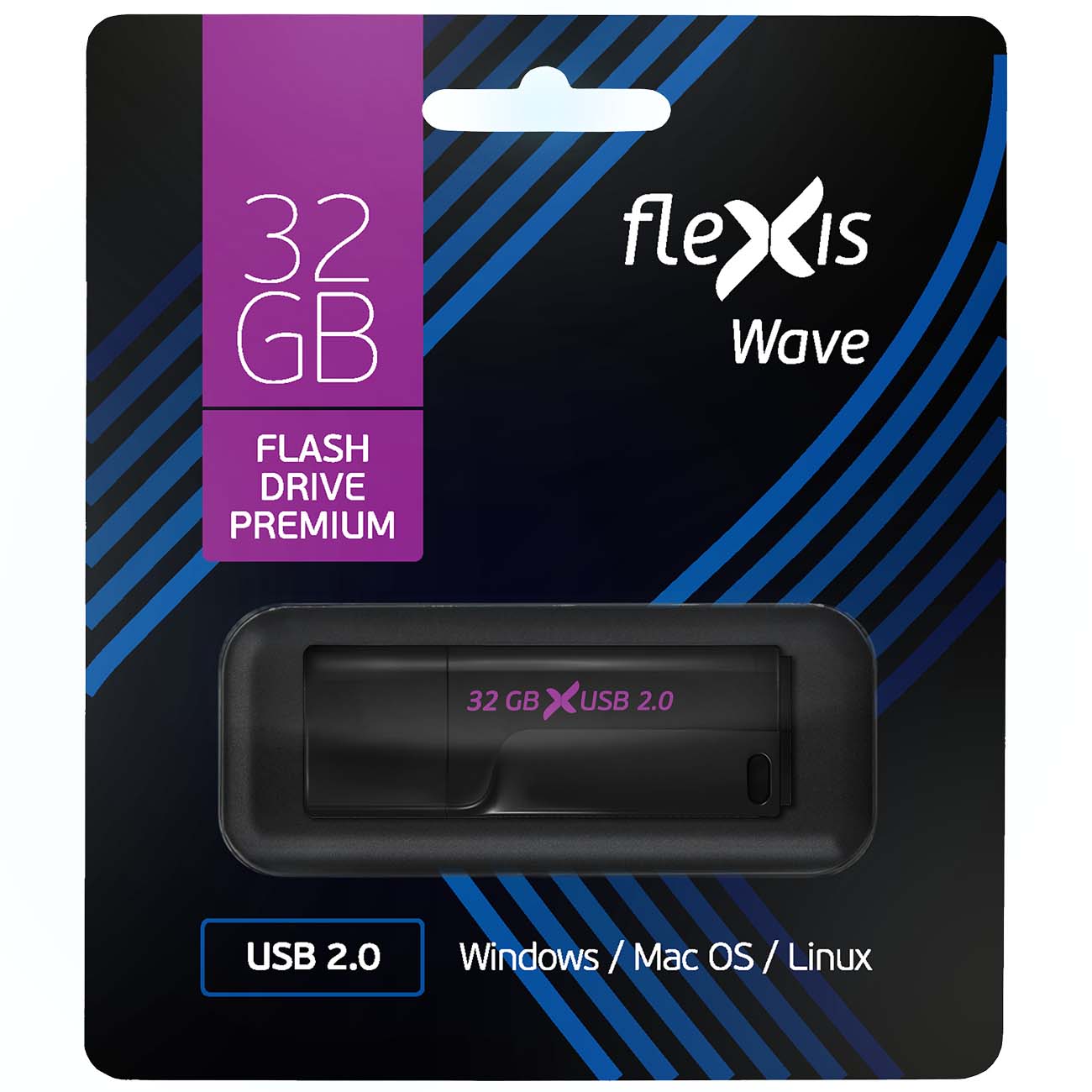 Флеш-диск Flexis Wave RBK-110 32GB USB2.0 (FUB20032RBK-110)