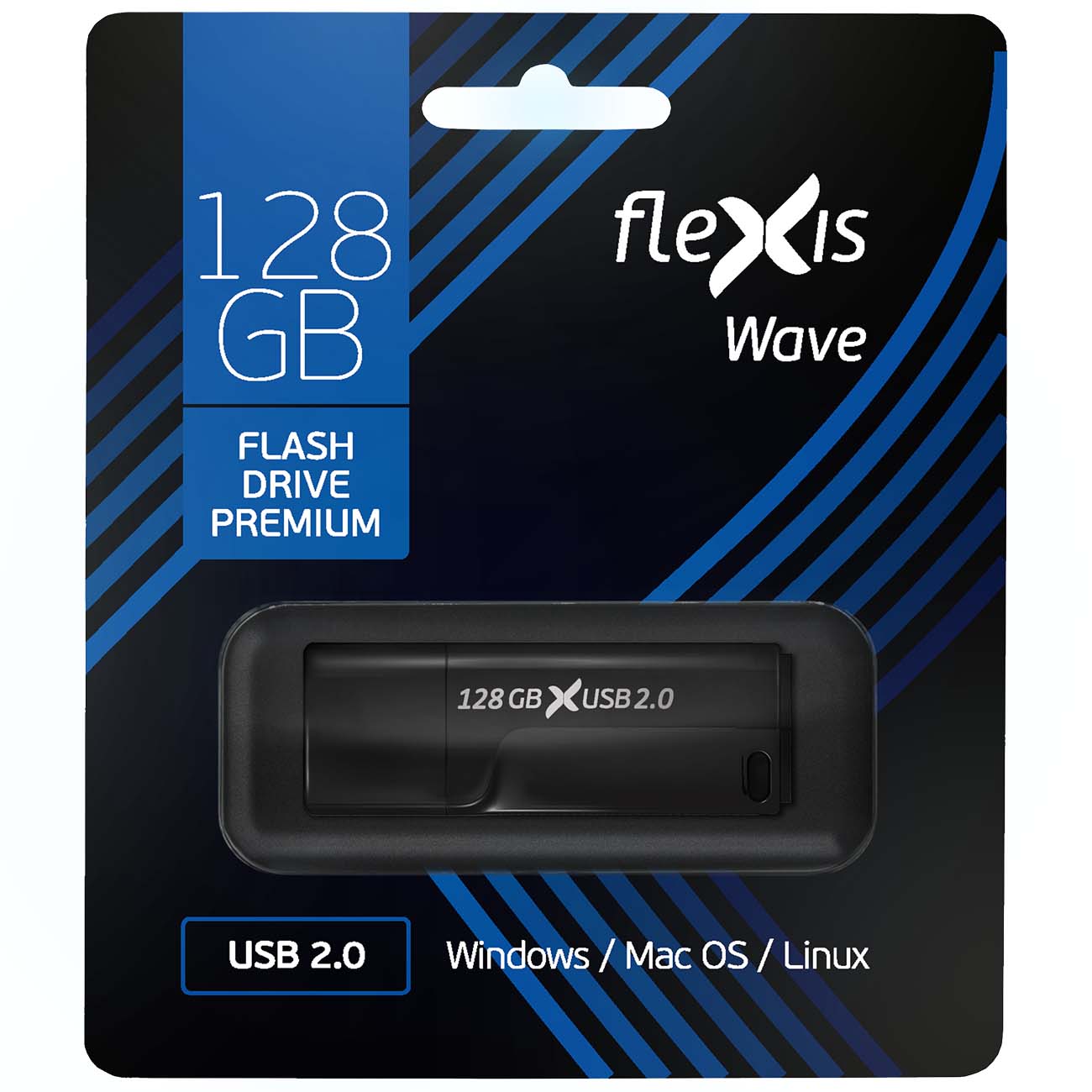 Флеш-диск Flexis Wave RBK-110 128GB USB2.0 (FUB20128RBK-110)