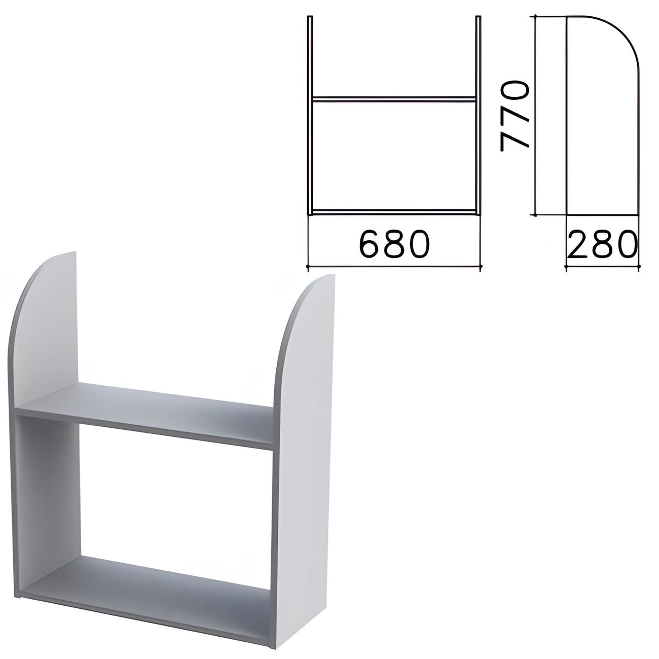 Полка Монолит навесная настенная, цвет серый, ПМ40.11