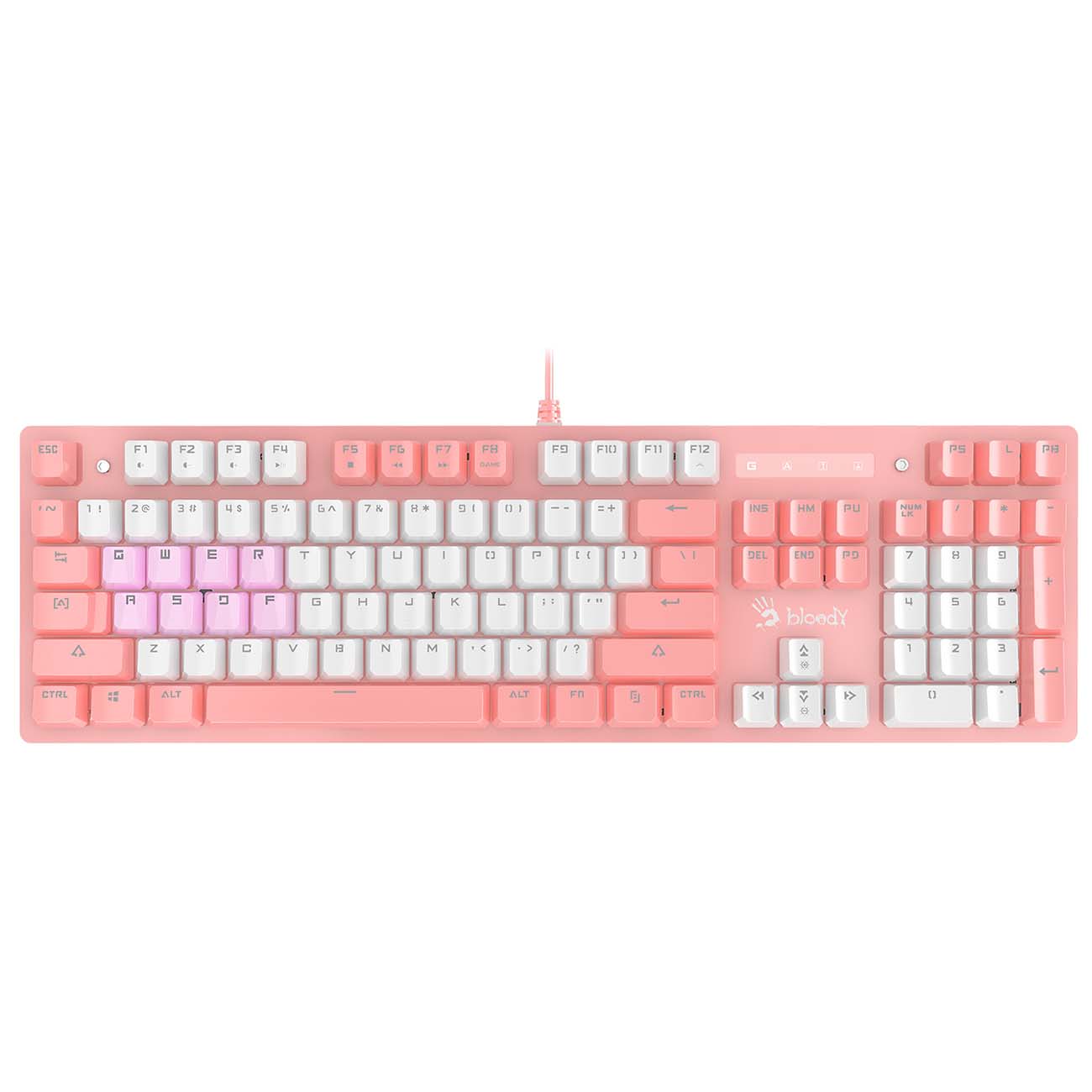 Игровая клавиатура A4Tech B800 Pink белый