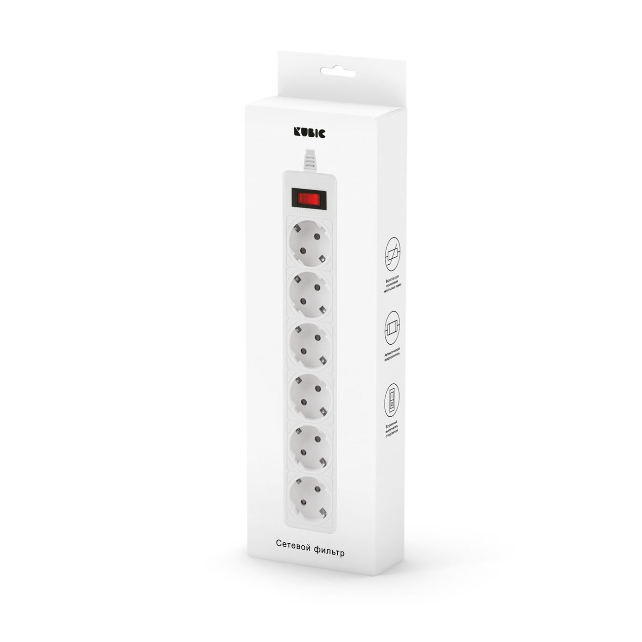 Сетевой фильтр Kubic POWER F2 White 1.8 (PSE-050)