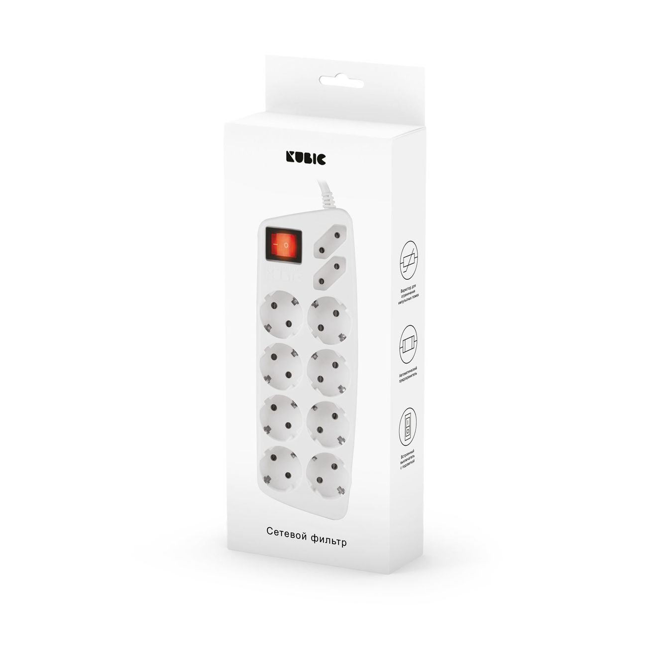 Сетевой фильтр Kubic POWER H1 White (PSE-056)