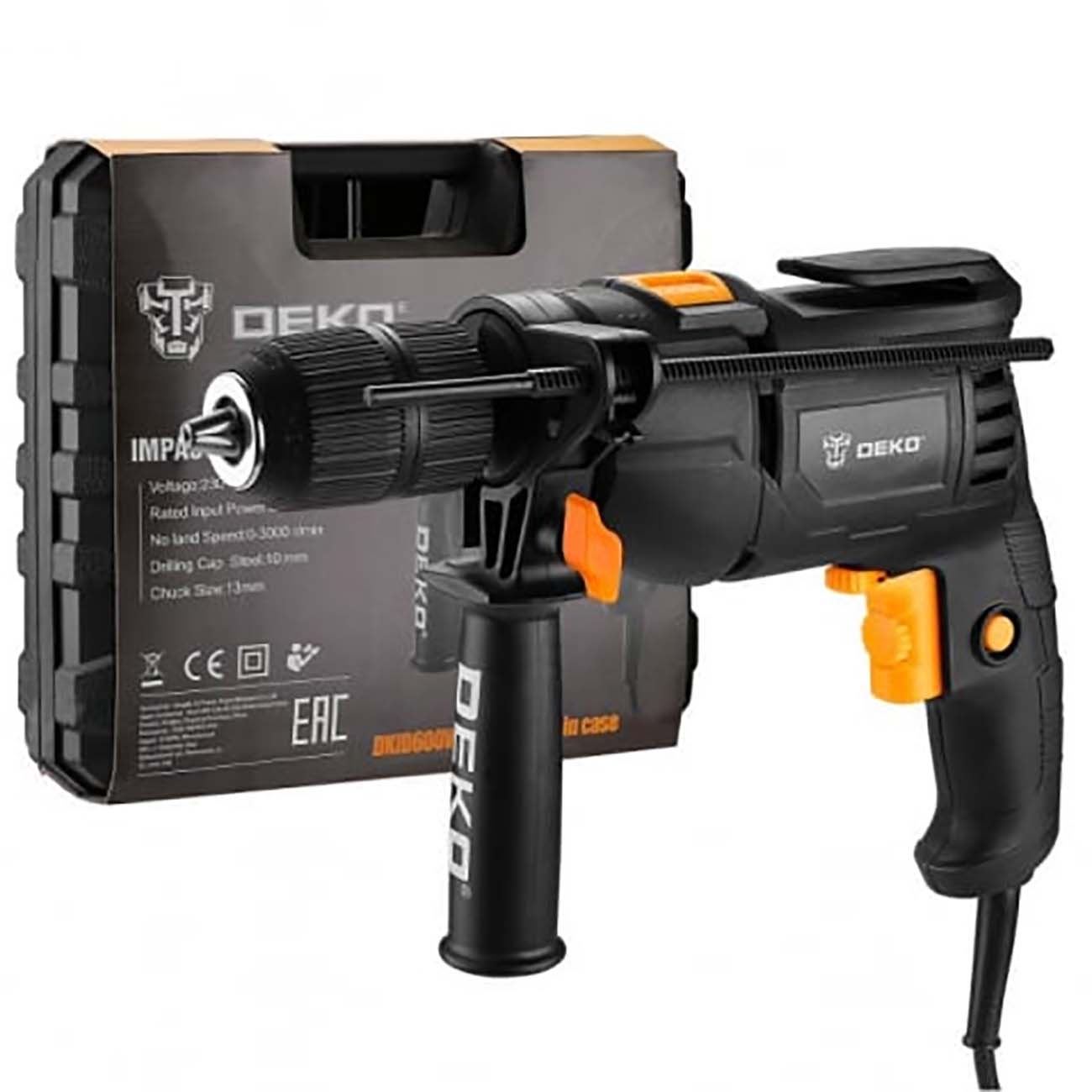 Дрель ударная DEKO DKID600W в кейсе (063-4163)