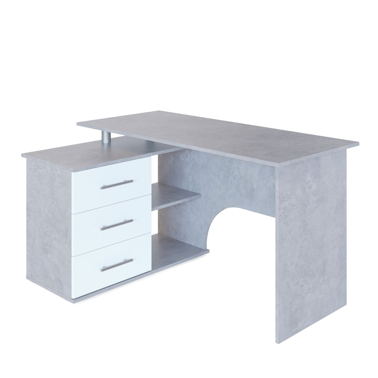 Стол компьютерный Сокол Меб.фабрика КСТ-09 Левый Бетон/белый