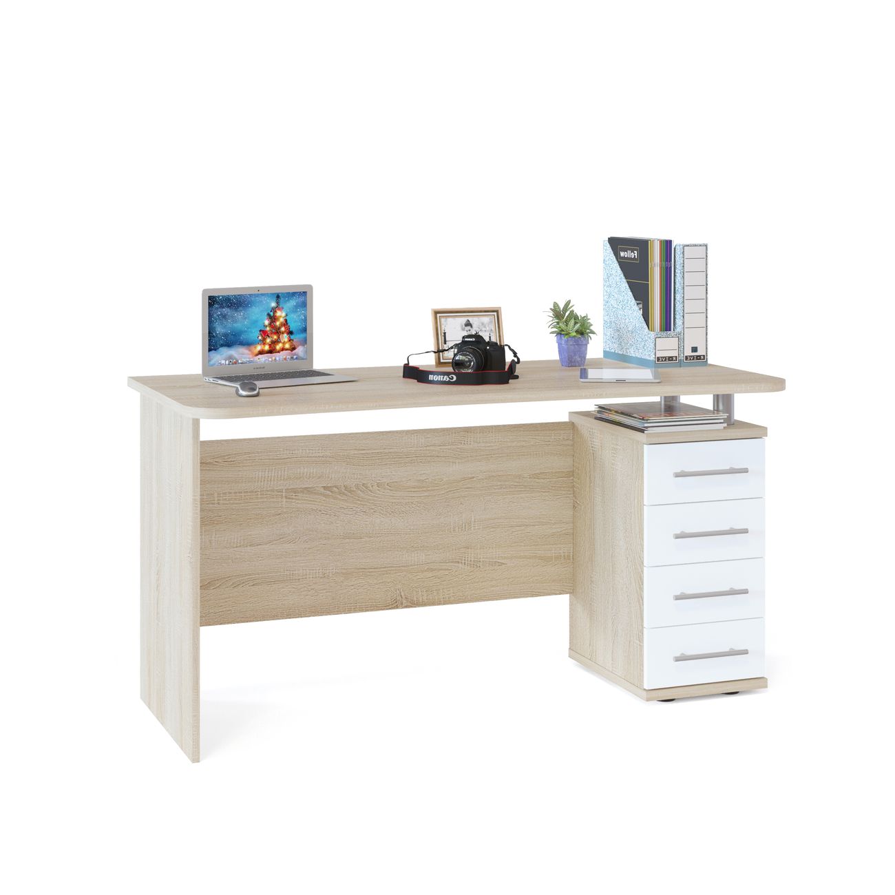 Стол компьютерный Сокол Меб.фабрика КСТ-105 Дуб сонома/белый