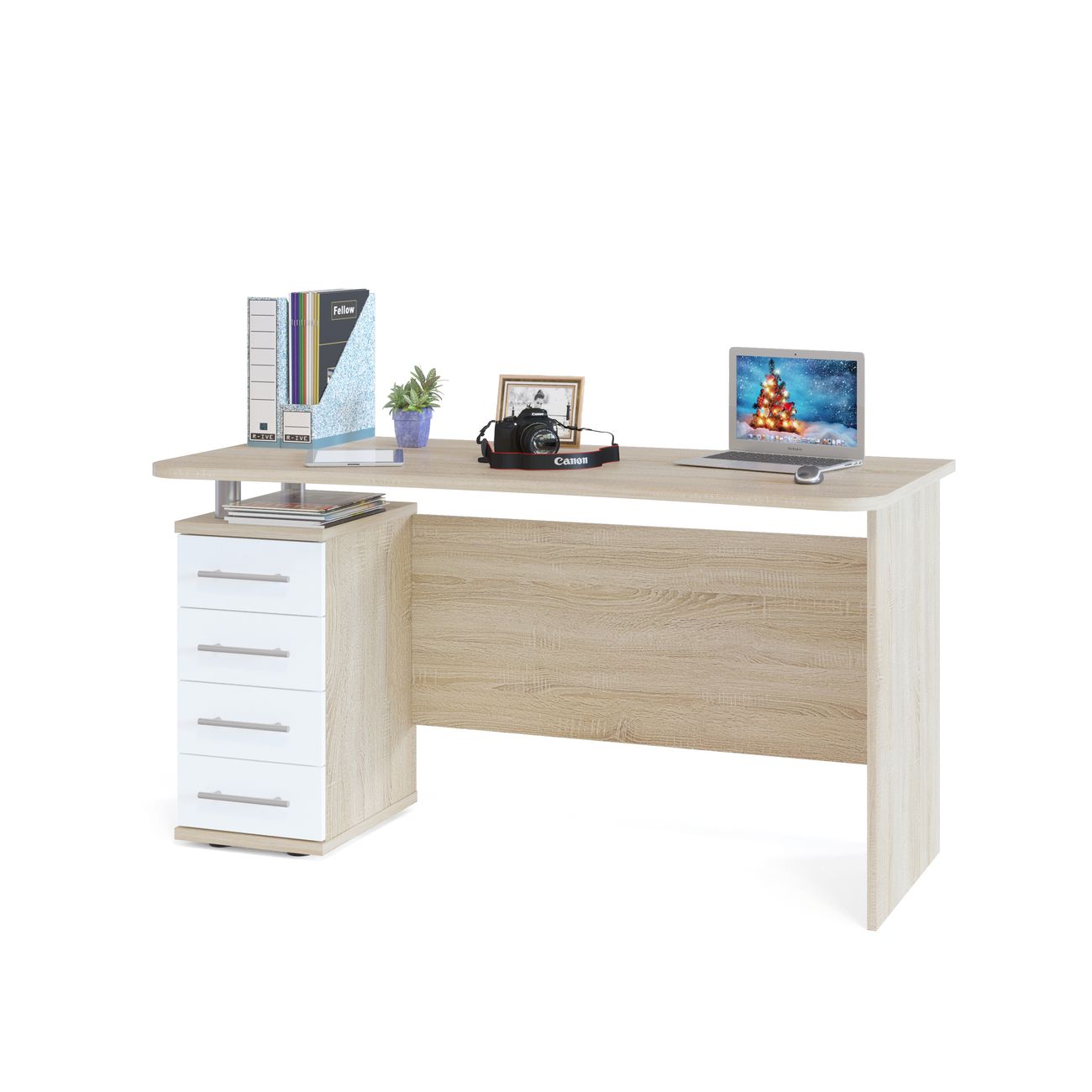 Стол компьютерный Сокол Меб.фабрика КСТ-105 Дуб сонома/белый