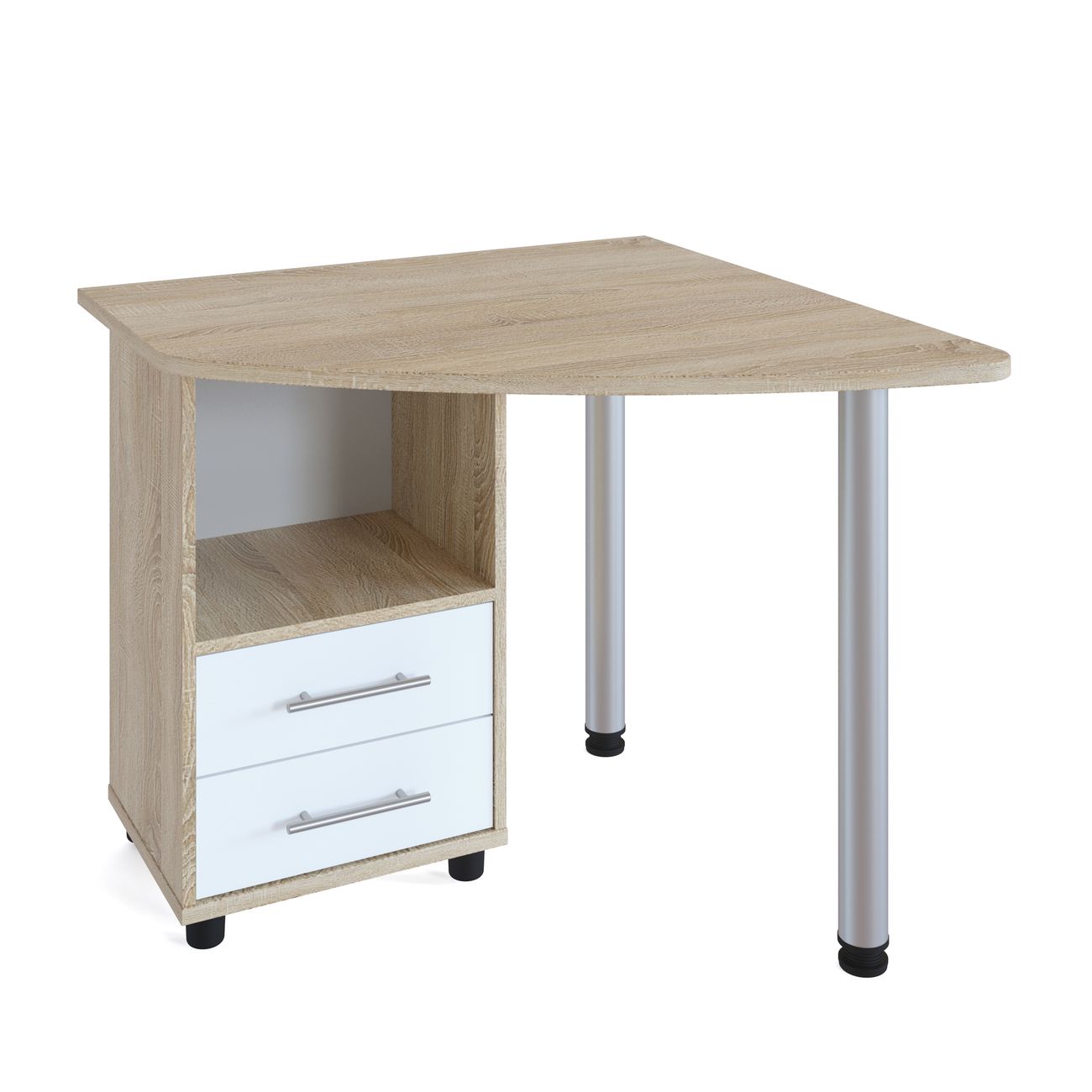 Стол компьютерный Сокол Меб.фабрика КСТ-120 Левый Дуб сонома/белый