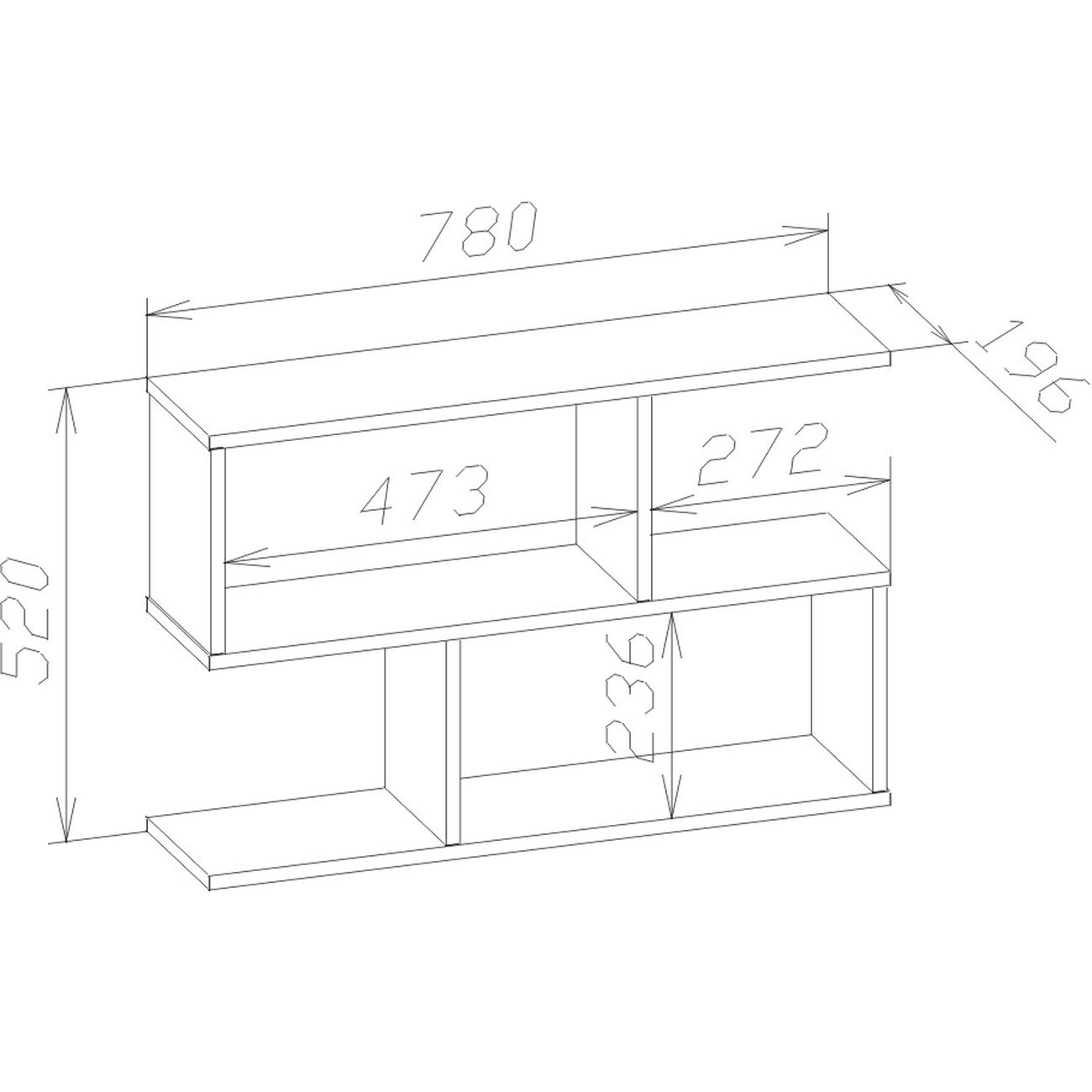 Полка книжная Сокол Меб.фабрика ПК-2 Дуб сонома