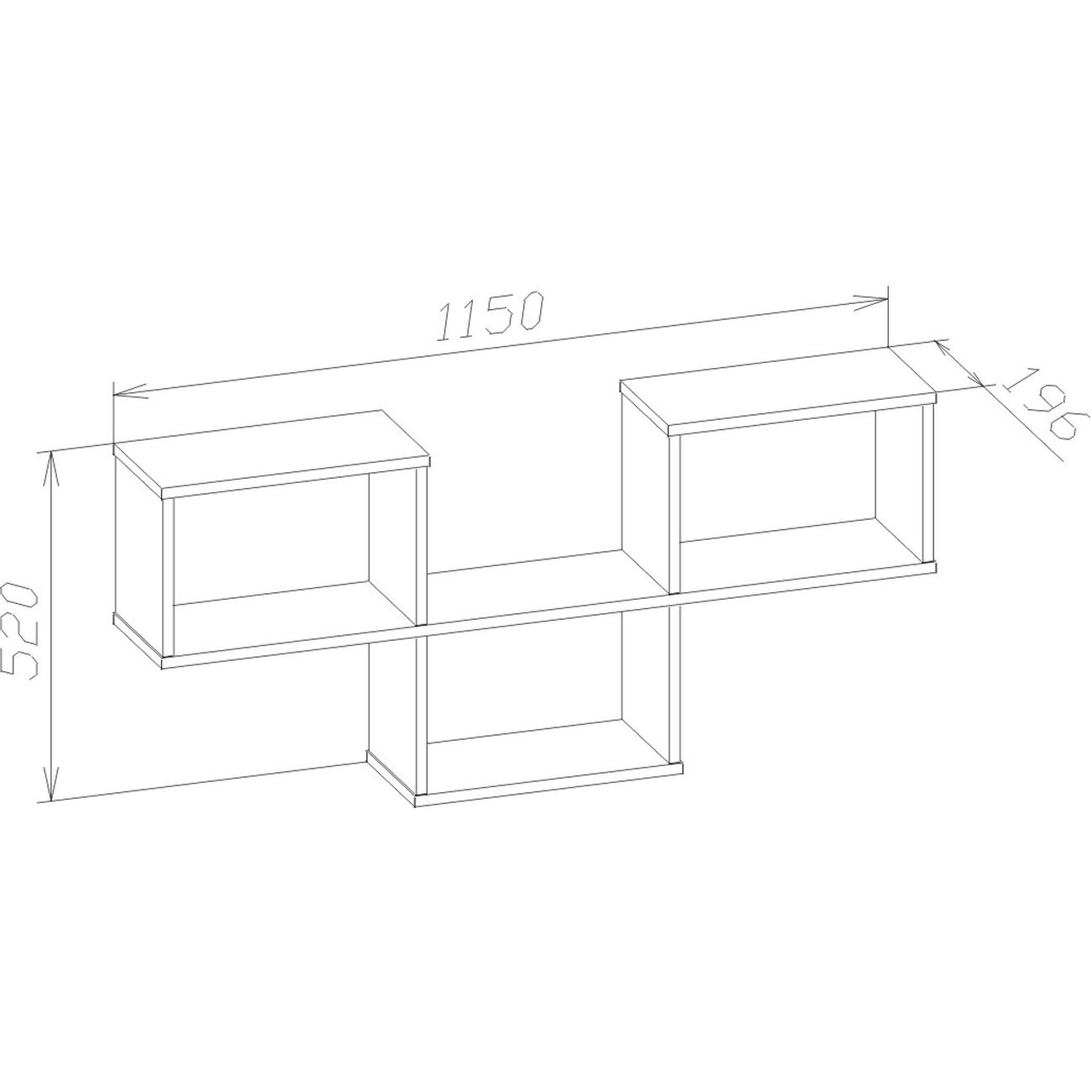 Полка книжная Сокол Меб.фабрика ПК-5 Дуб сонома